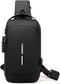 Anti theft Crossbody Sling Bag,Waterproof Chest Daypack with USB Charging, Shoulder Backpack