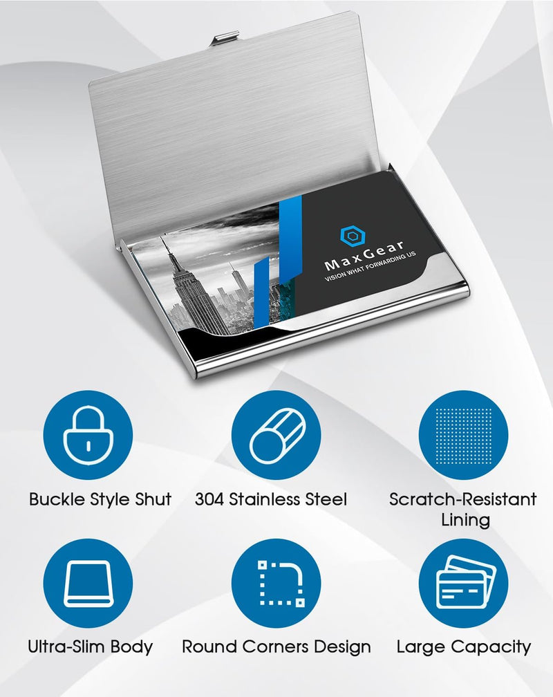 Metal business card holder