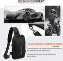 Anti theft Crossbody Sling Bag,Waterproof Chest Daypack with USB Charging, Shoulder Backpack