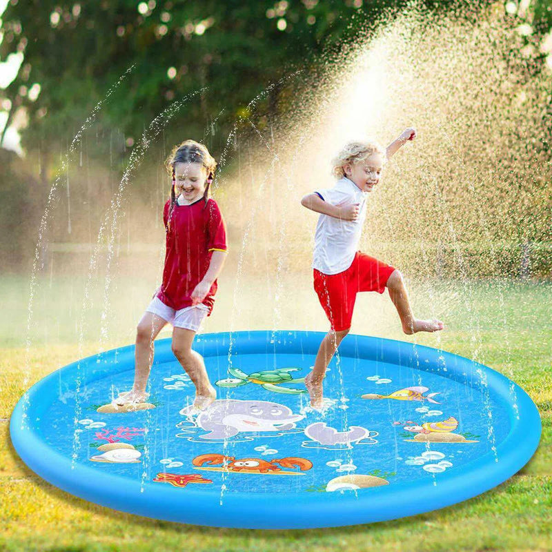 Children Play Spray Mat  100/170cm Beach Inflatable Water Sprinkler Pad Outdoor