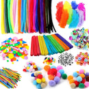 1000pcs Kids Crafts Art Supplies Kit Pipe Cleaners Pompoms Foam Stickers