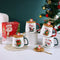 Christmas Ceramic Mug with Wooden Lid Spoon Gift