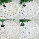 38CM Plush Christmas Tree Skirt White Snowflakes