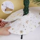 38CM Plush Christmas Tree Skirt White Snowflakes