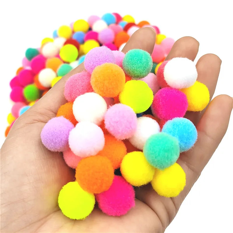 150pcs/100pcs 10mm/15mm Soft Plush Pompom Fluffy Ball