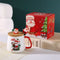 Christmas Ceramic Mug with Wooden Lid Spoon Gift